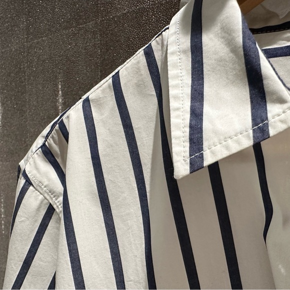 J. Crew White and Blue Striped Button Down Shirt - Picture 4 of 8